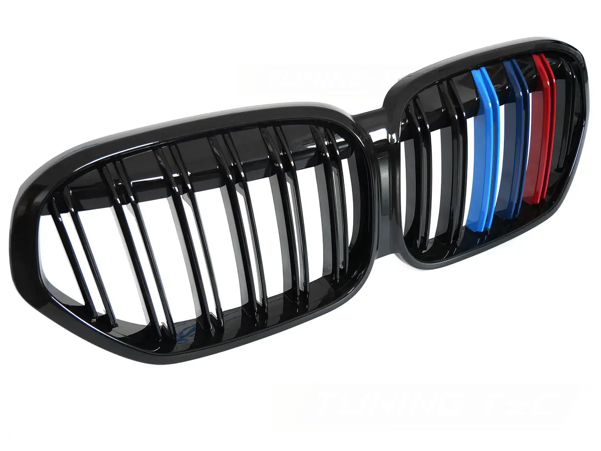 Front Grille BMW X1 F48 LCI 20-22 Sport Glossy Black Tri-Colour Double Bar