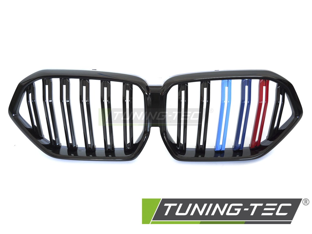 Front Grille BMW X6 G06 19-23 Sport Glossy Black Tri-Colour Double Bar – náhľad 2