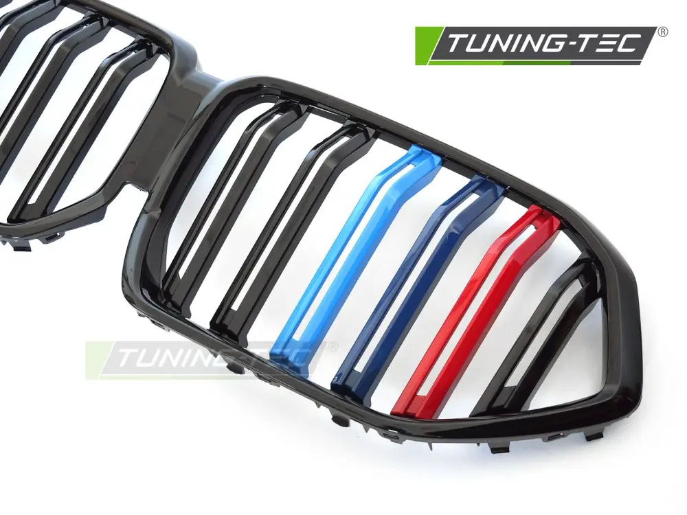 Front Grille BMW X6 G06 19-23 Sport Glossy Black Tri-Colour Double Bar – náhľad 3