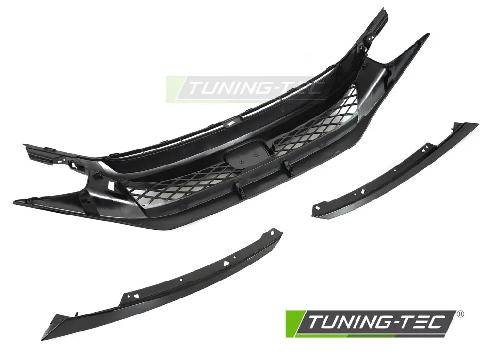 Front Grille Honda Civic X 16-21 SPORT Glossy Black – náhľad 4