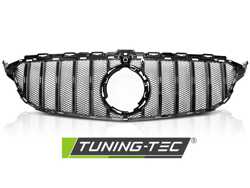 Front Grille Mercedes W205 18- GT-R Look Glossy Black – náhľad 2