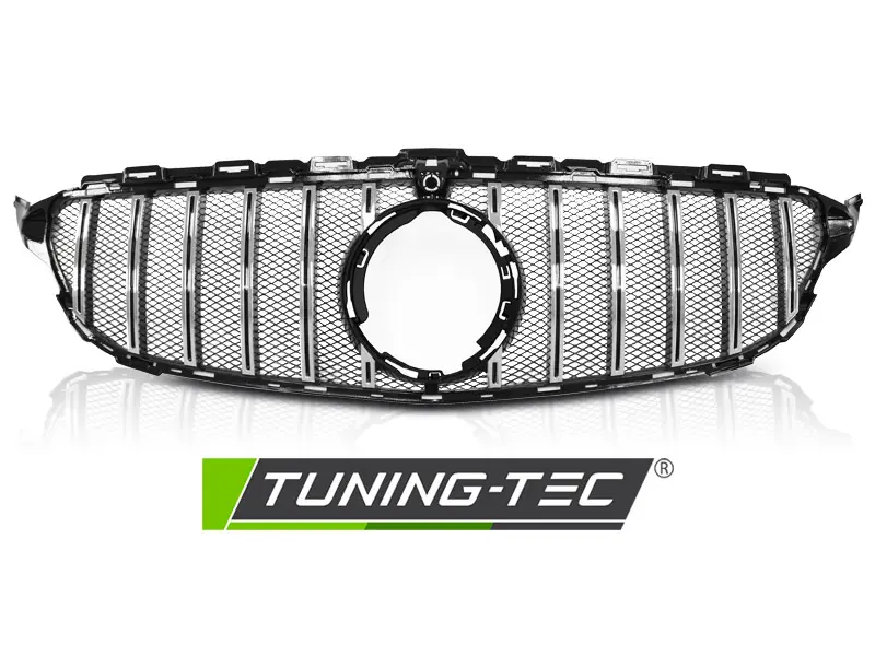 Front Grille Mercedes W205 18- GT-R Look Black Chrome – náhľad 2