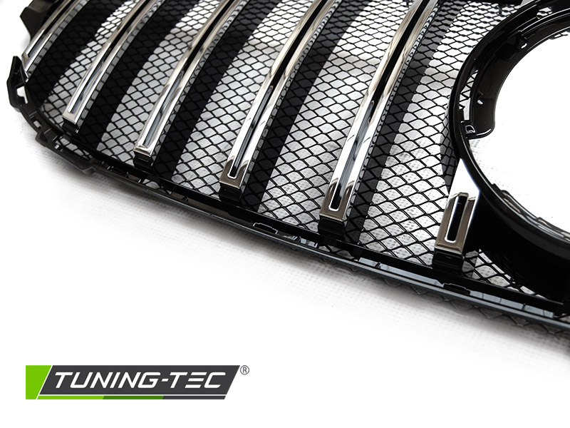 Front Grille Mercedes W205 18- GT-R Look Black Chrome – náhľad 4