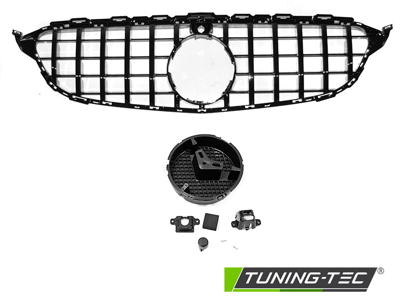Front Grille Mercedes W205 14-18 Sport GT-R Look Glossy Black – náhľad 5