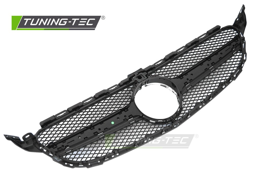 Front Grille Mercedes C-Class W205 / S205 14-18 / C205 15-18 / A205 16-18 Black-Silver with Camera Hole – náhľad 5