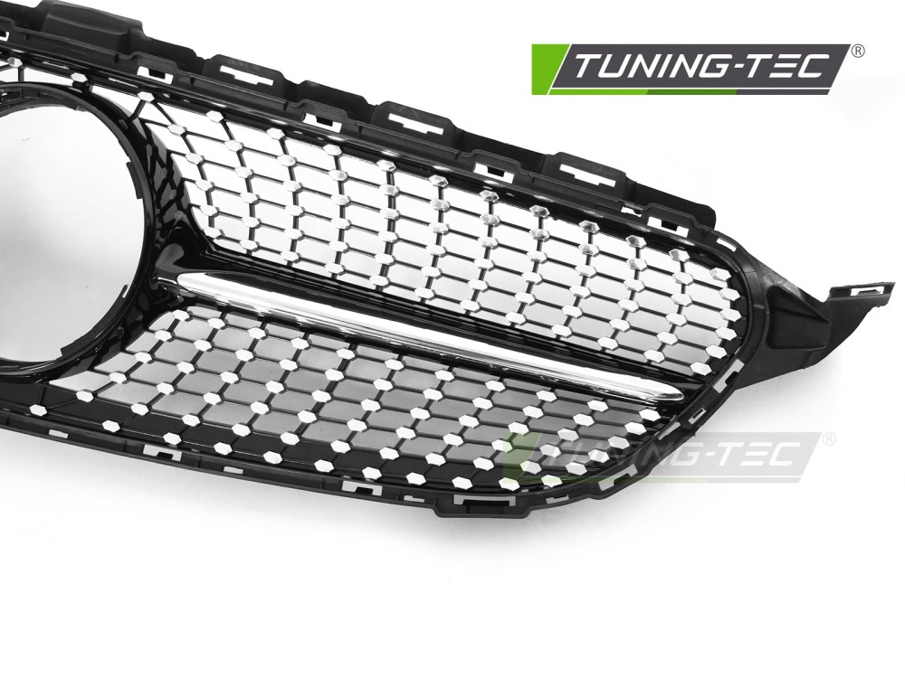 Front Grille Mercedes C-Class W205 / S205 14-18, C205 15-18, A205 16-18 Diamond Black Chrome – náhľad 3