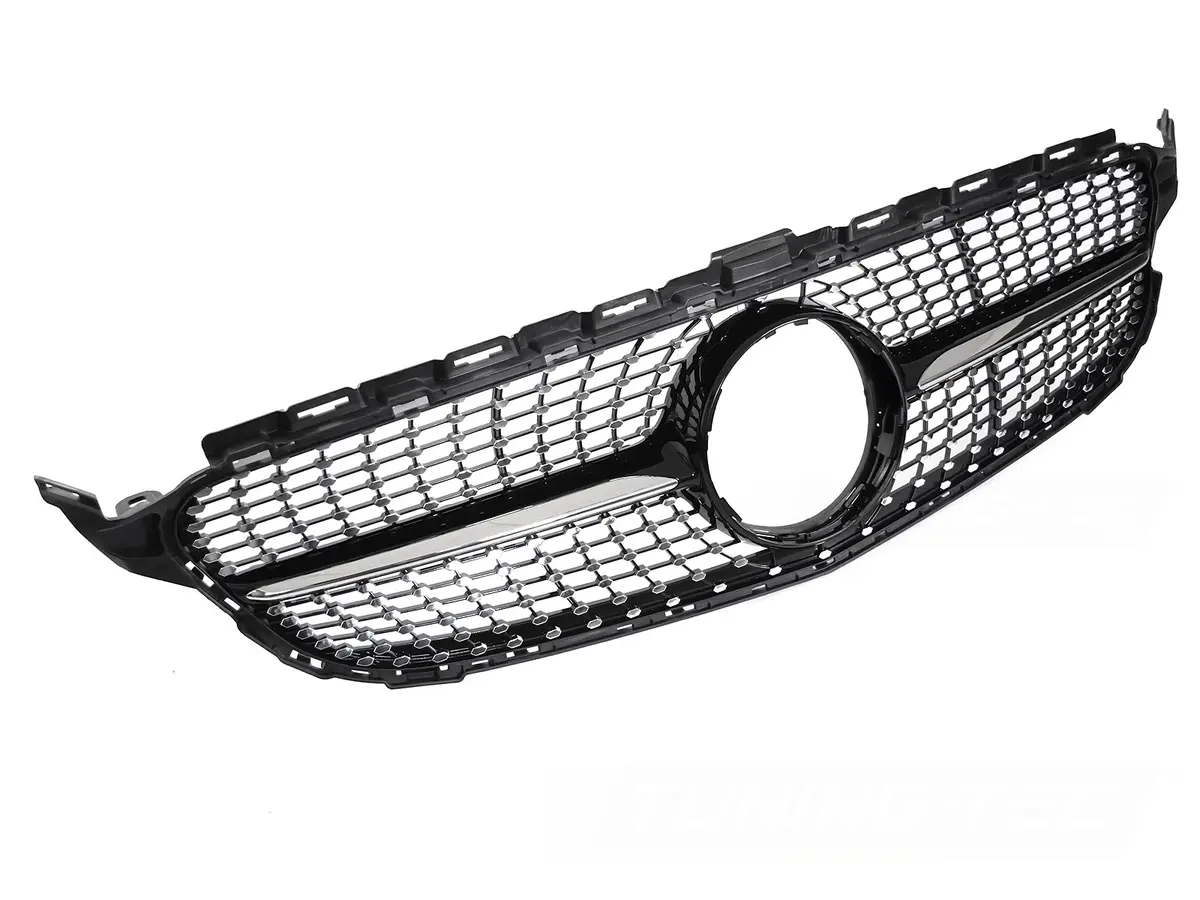 Front Grille Mercedes C-Class W205 / S205 14-18, C205 15-18, A205 16-18 Diamond Black Chrome