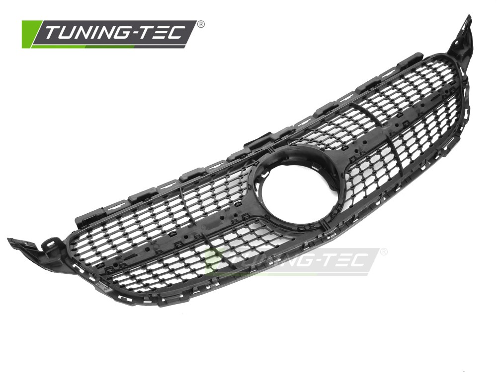 Front Grille Mercedes C-Class W205 / S205 / C205 / A205 18-23 Diamond Black-Chrome – náhľad 4