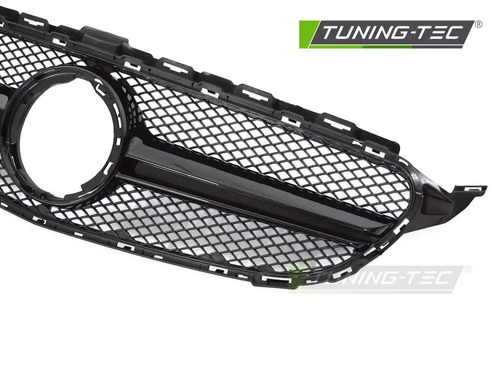 Front Grille Mercedes C-Class W205 / S205 / C205 / A205 18-23 Glossy Black – náhľad 3