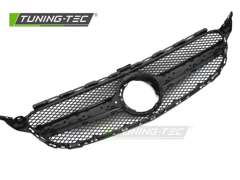 Front Grille Mercedes C-Class W205 / S205 / C205 / A205 18-23 Glossy Black – náhľad 4