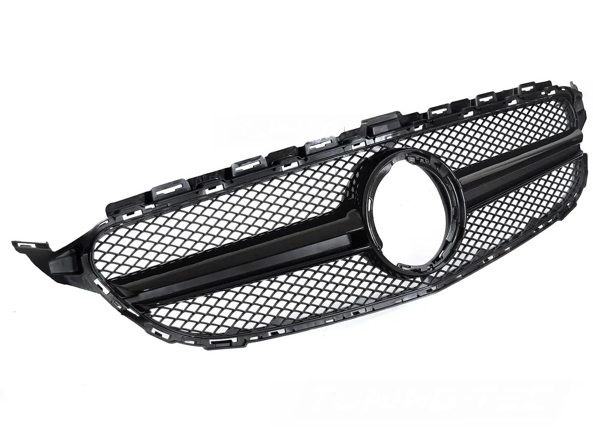 Front Grille Mercedes C-Class W205 / S205 / C205 / A205 18-23 Glossy Black