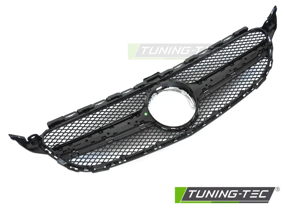 Front Grille Mercedes C-Class W205 / S205 / C205 / A205 18-23 Black-Silver – náhľad 4