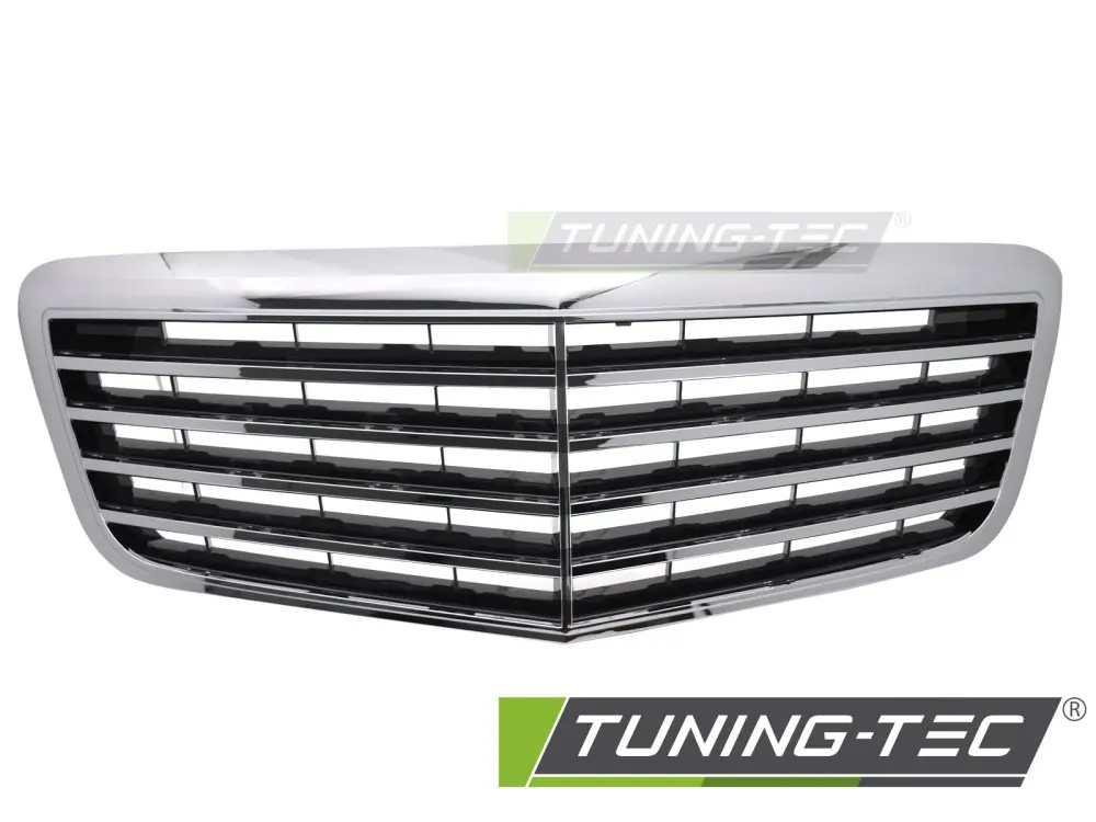 Front Grille Mercedes E-Class W211 / S211 06-09 Chrome Black – náhľad 2