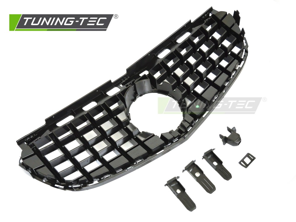 Front Grille Mercedes E-Class W212 / S212 13-16 GT Style Chrome Black – náhľad 4