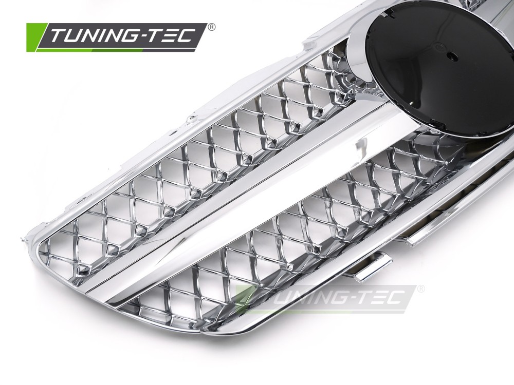 Front Grille Mercedes SL R230 01-06 Sport Chrome – náhľad 3