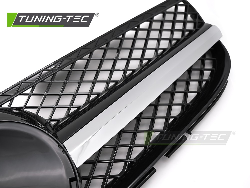 Front Grille Mercedes SL R230 06-08 Sport Chrome Black – náhľad 3