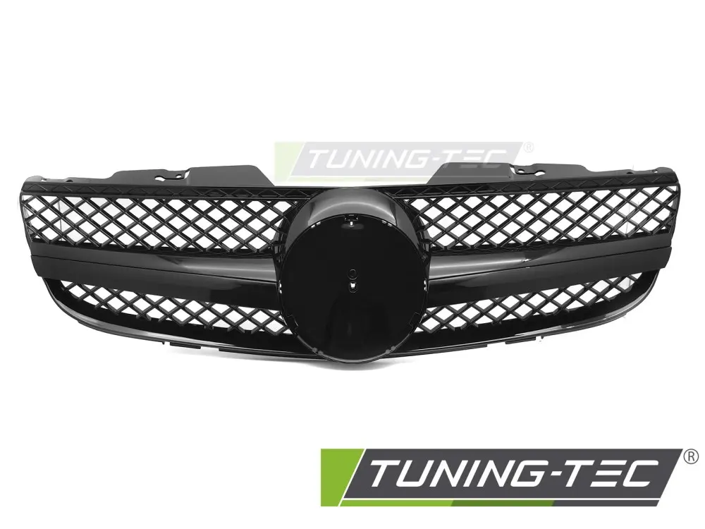 Front Grille Mercedes SL R230 06-08 Sport Glossy Black – náhľad 2