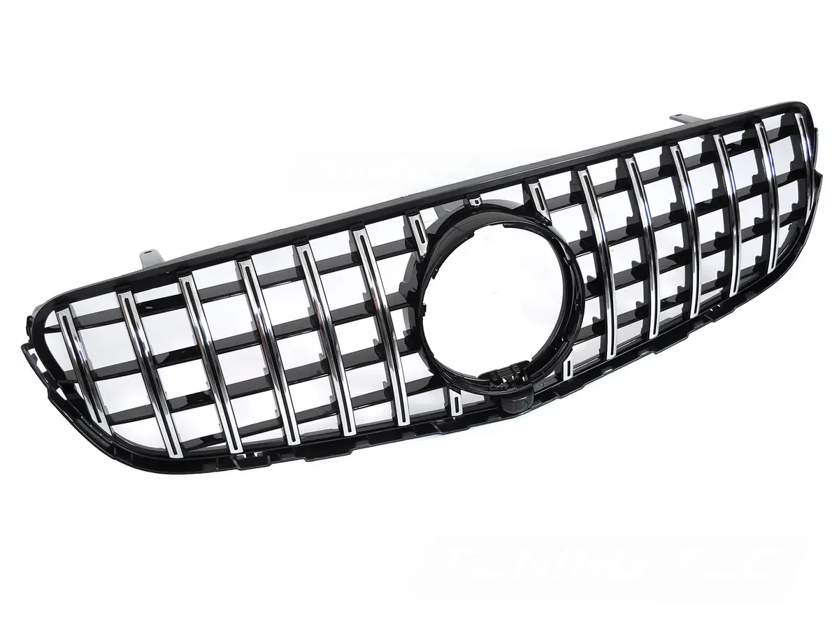 Front Grille Mercedes GLC W253 15-18 GT Style Black-Chrome with Camera Hole