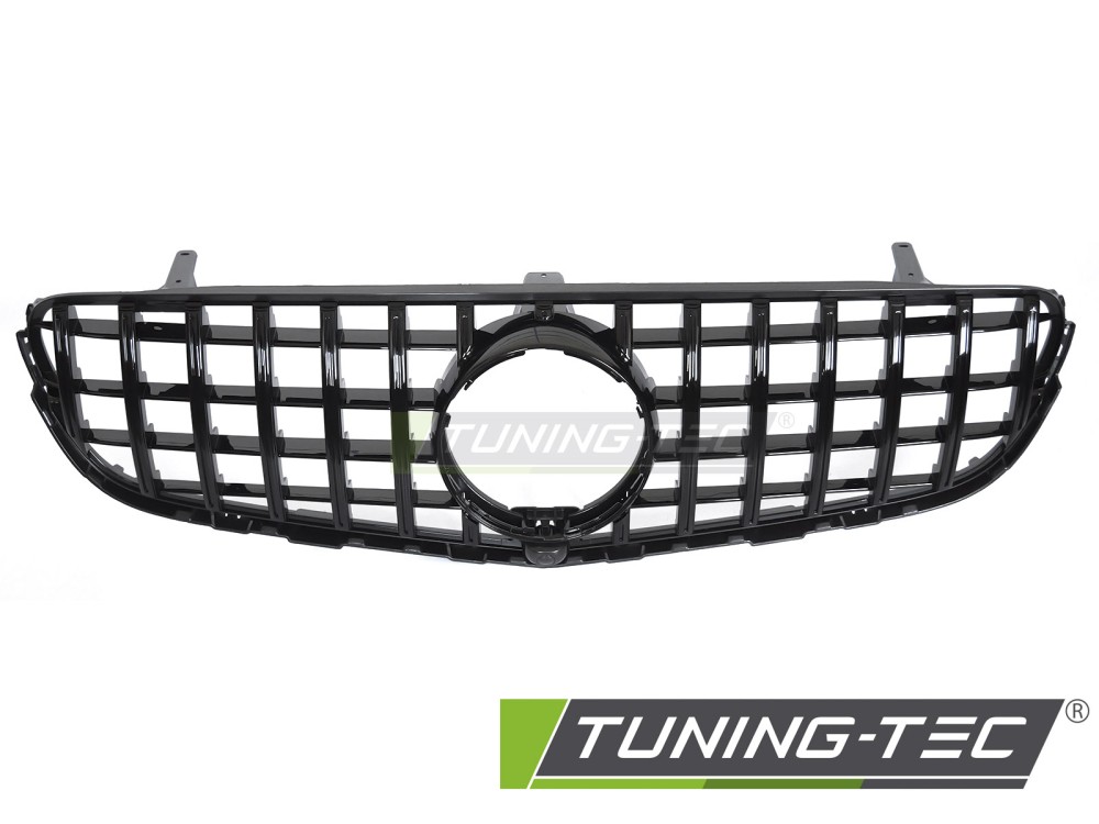 Front Grille Mercedes GLC W253 15-18 GT Style Glossy Black with Camera Hole – náhľad 2