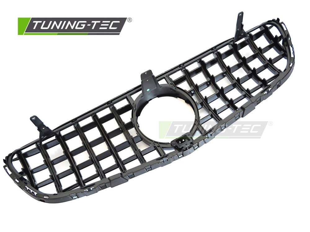 Front Grille Mercedes GLC W253 15-18 GT Style Glossy Black with Camera Hole – náhľad 4