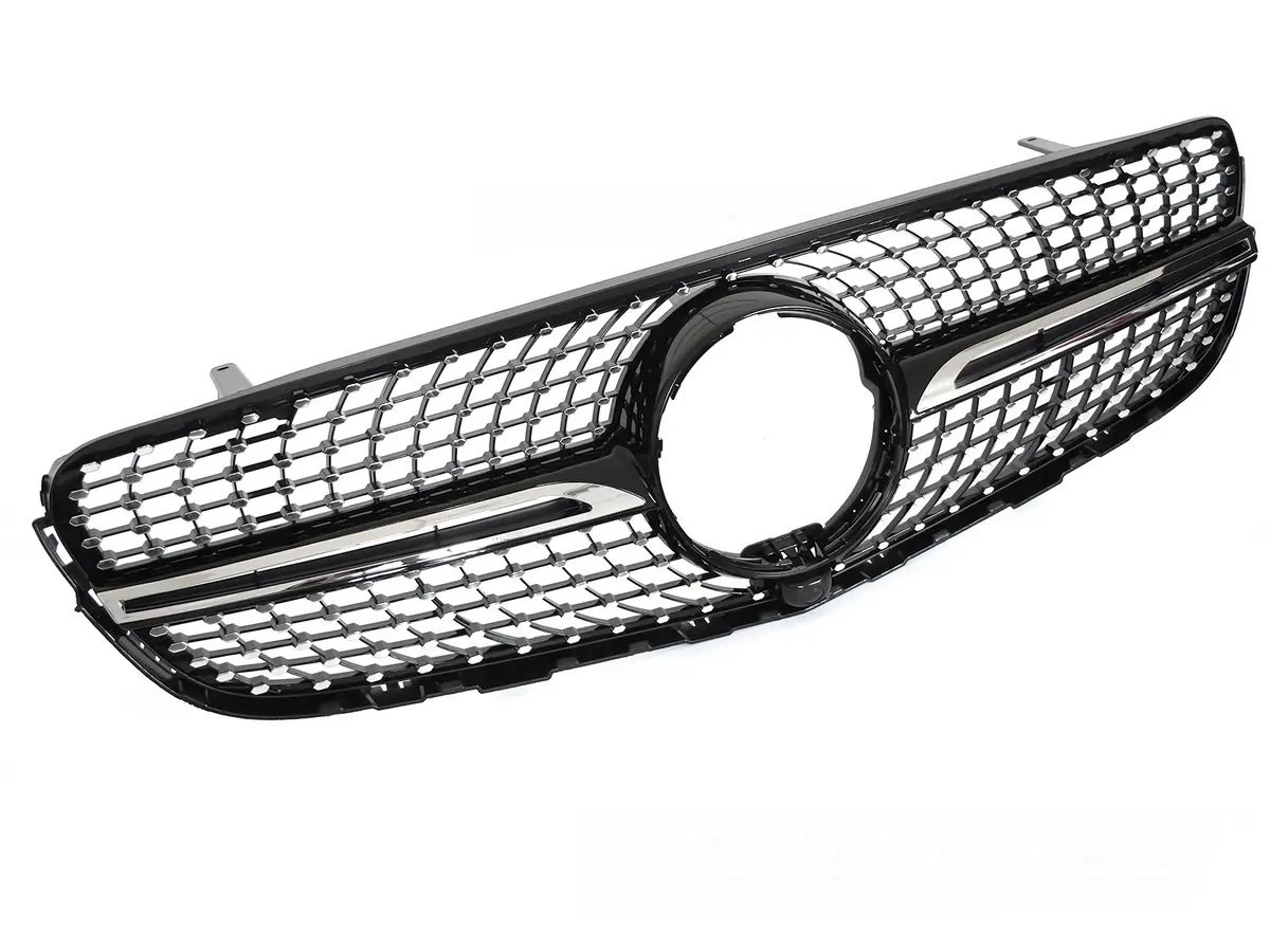 Front Grille Mercedes GLC W253 15-18 Diamond Black Chrome with Camera Hole