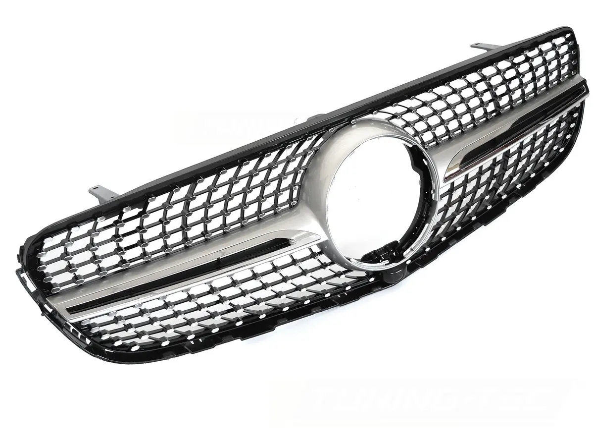 Front Grille Mercedes GLC W253 15-18 Diamond Silver-Chrome with Camera Hole