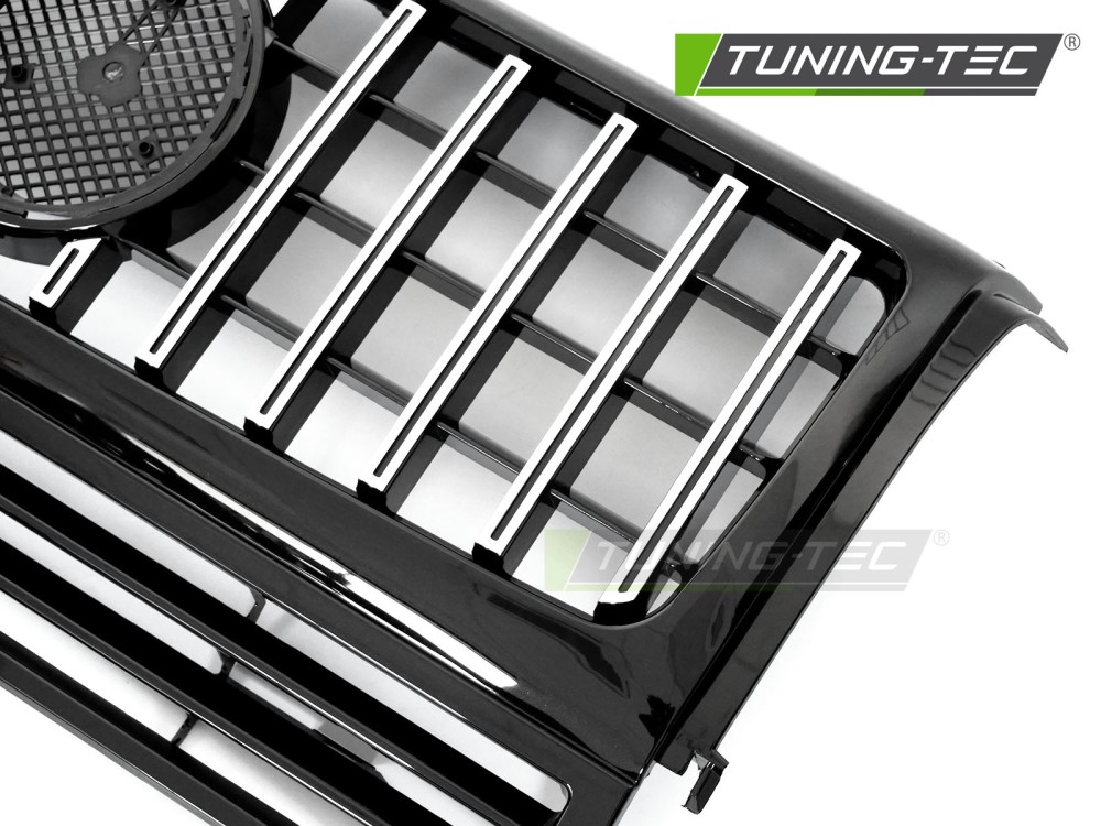 Front Grille Mercedes G-Class W463 90-12 Sport W464 Look Chrome Black – náhľad 3