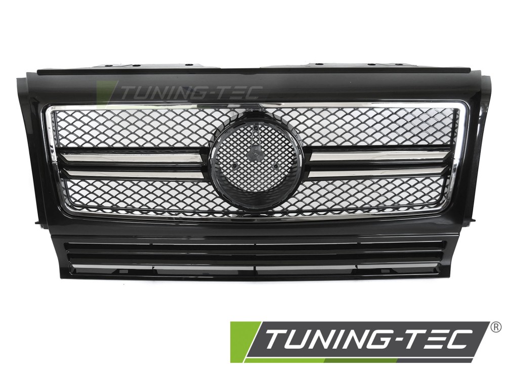 Front Grille Mercedes G-Class W463 90-12 SL Style Black Chrome – náhľad 2