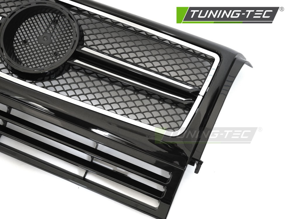 Front Grille Mercedes G-Class W463 90-12 SL Style Black Chrome – náhľad 3