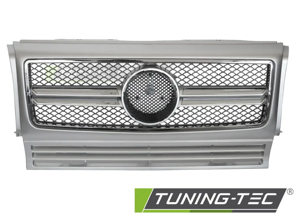 Front Grille Mercedes G-Class W463 90-12 SL Style Silver-Chrome – náhľad 2