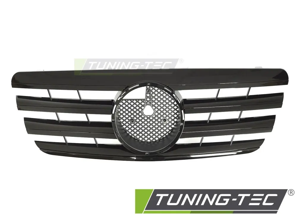 Front Grille Mercedes W210 / S210 99-02 CL Style Glossy Black – náhľad 2