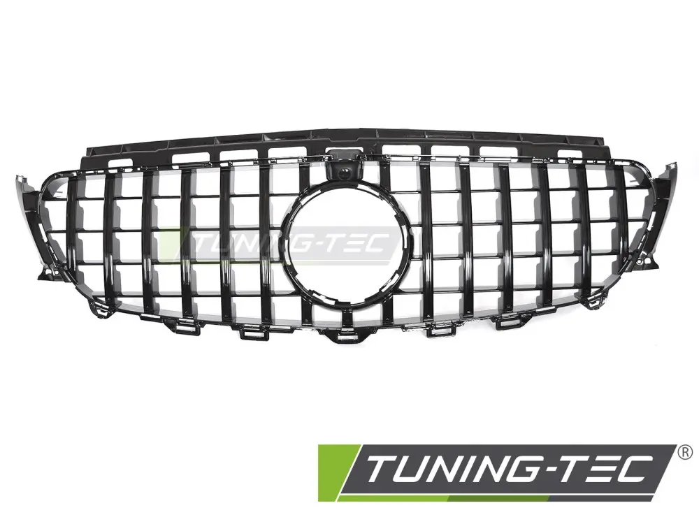 Front Grille Mercedes E-Class W213 / S213 16-19 GT Style Glossy Black with Camera Hole – náhľad 2