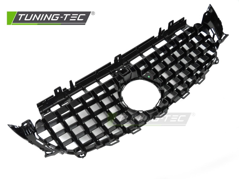 Front Grille Mercedes E-Class W213 / S213 16-19 GT Style Glossy Black with Camera Hole – náhľad 4
