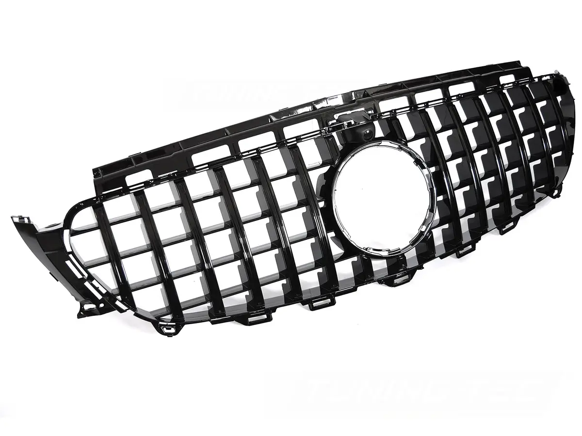Front Grille Mercedes E-Class W213 / S213 16-19 GT Style Glossy Black with Camera Hole