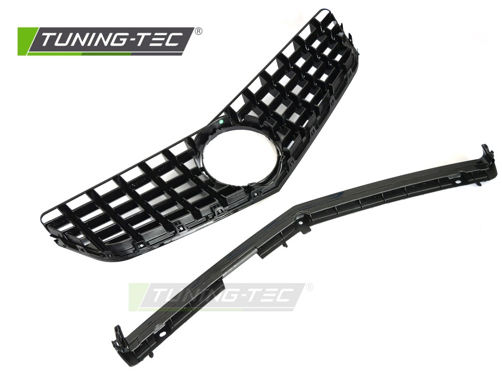Front Grille Mercedes E-Class C207 / A207 09-13 GT Style Glossy Black – náhľad 4
