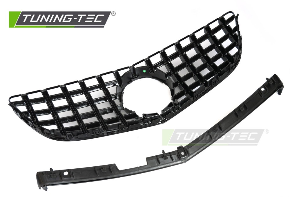 Front Grille Mercedes E-Class C207 / A207 13-17 GT Style Glossy Black – náhľad 4