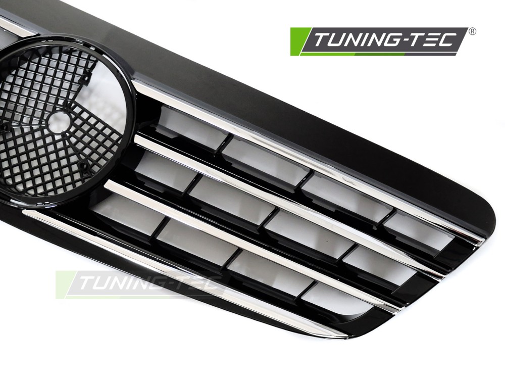 Front Grille Mercedes S-Class W220 98-02 CL Style Chrome Black – náhľad 3