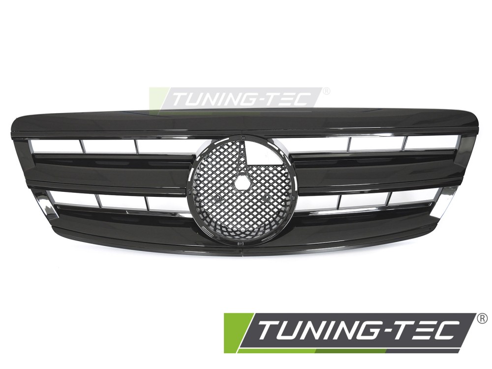 Front Grille Mercedes S-Class W220 02-05 CL Style Glossy Black – náhľad 2