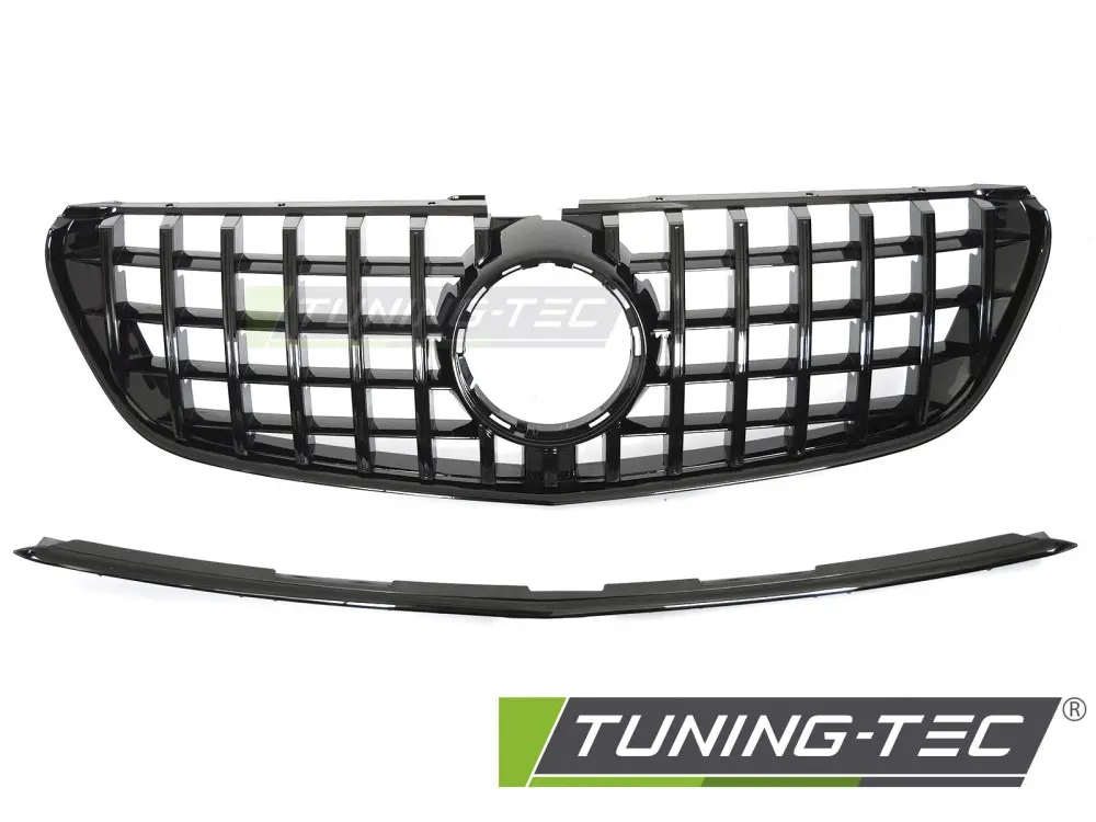 Front Grille Mercedes V-Class W447 14-19 GT Style Glossy Black – náhľad 2