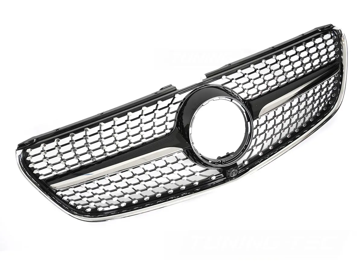 Front Grille Mercedes V-Class W447 14-19 Diamond Black Chrome