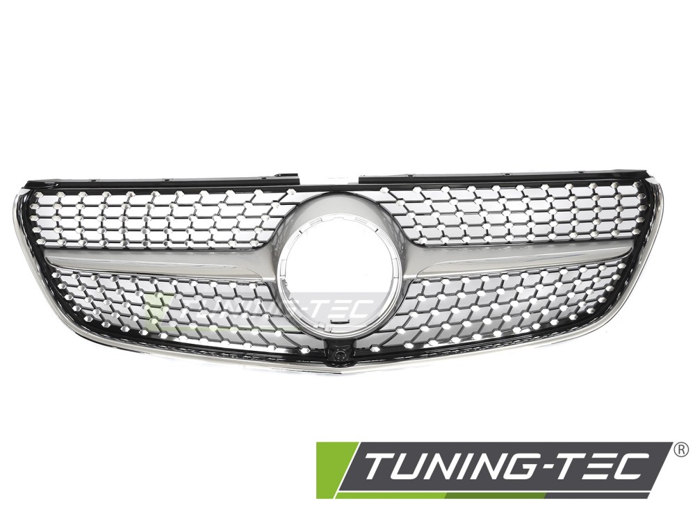 Front Grille Mercedes V-Class W447 14-19 Diamond Silver-Black – náhľad 2