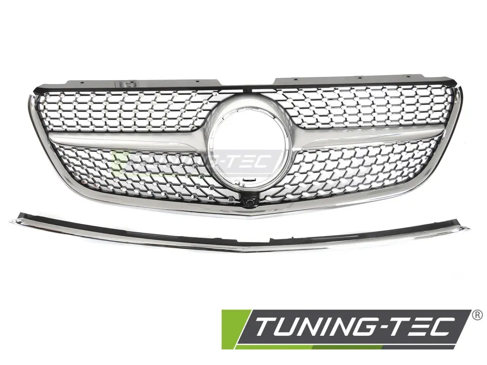 Front Grille Mercedes Vito W447 14-19 Diamond Silver-Chrome – náhľad 2