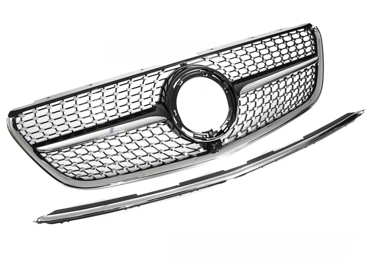 Front Grille Mercedes Vito W447 19-23 Diamond Black Chrome