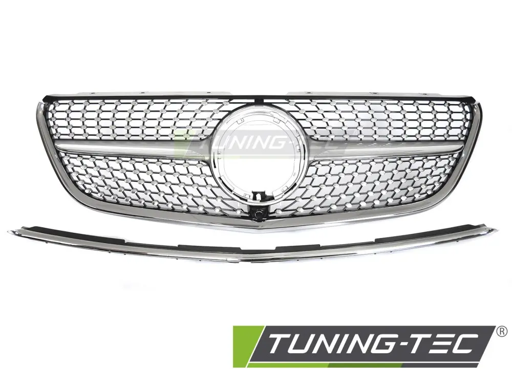Front Grille Mercedes Vito W447 19-23 Diamond Silver-Black – náhľad 2