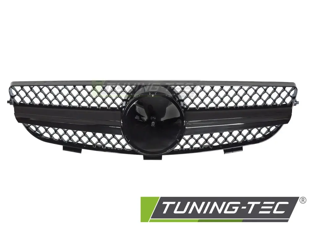 Front Grille Mercedes CLK W209 03-10 SL Style Glossy Black – náhľad 2