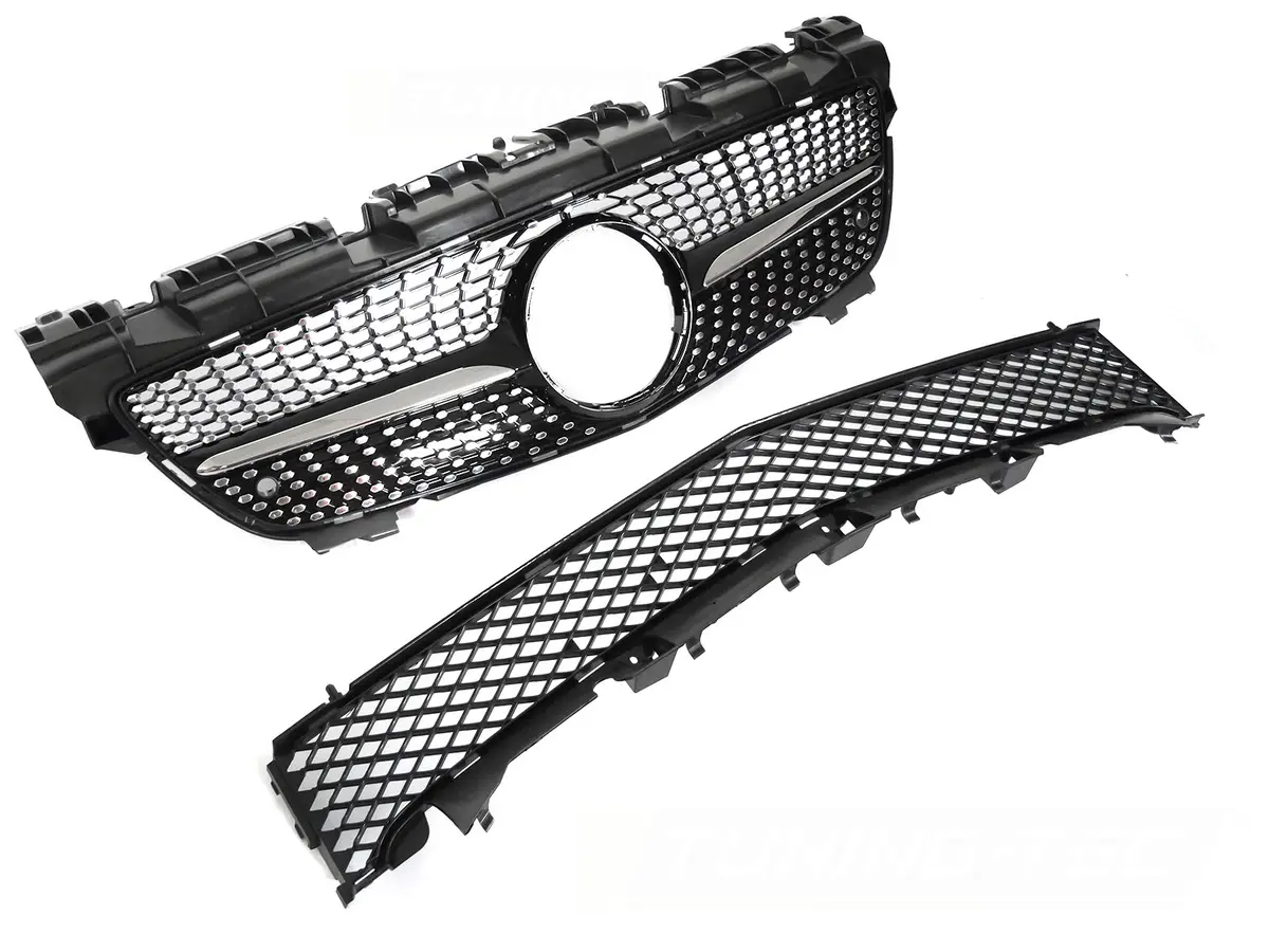 Front Grille Mercedes SLK R172 11-15 Diamond Black Chrome