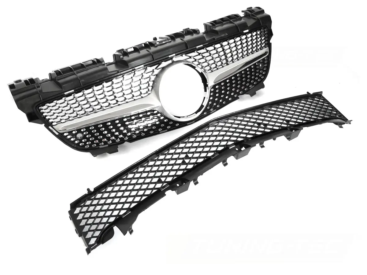 Front Grille Mercedes SLK R172 11-15 Diamond Silver Chrome