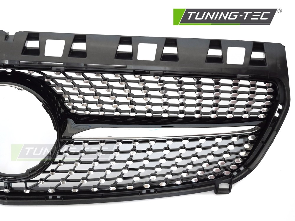 Front Grille Mercedes A-Class W176 12-15 Diamond Black Chrome – náhľad 3
