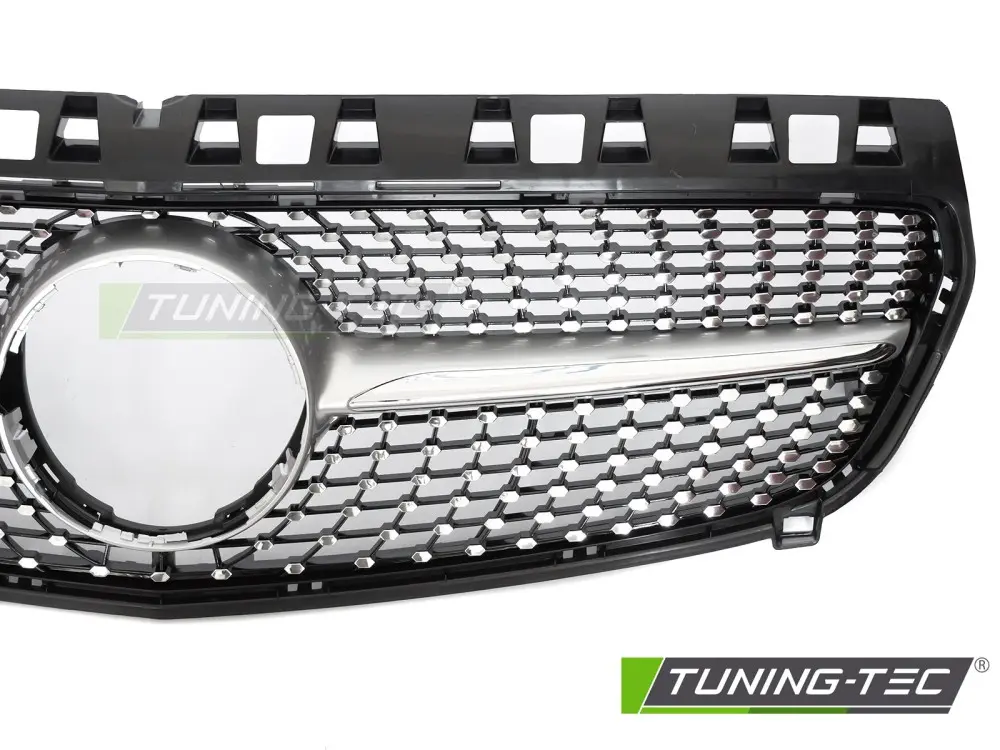 Front Grille Mercedes A-Class W176 12-15 Diamond Silver Chrome – náhľad 3