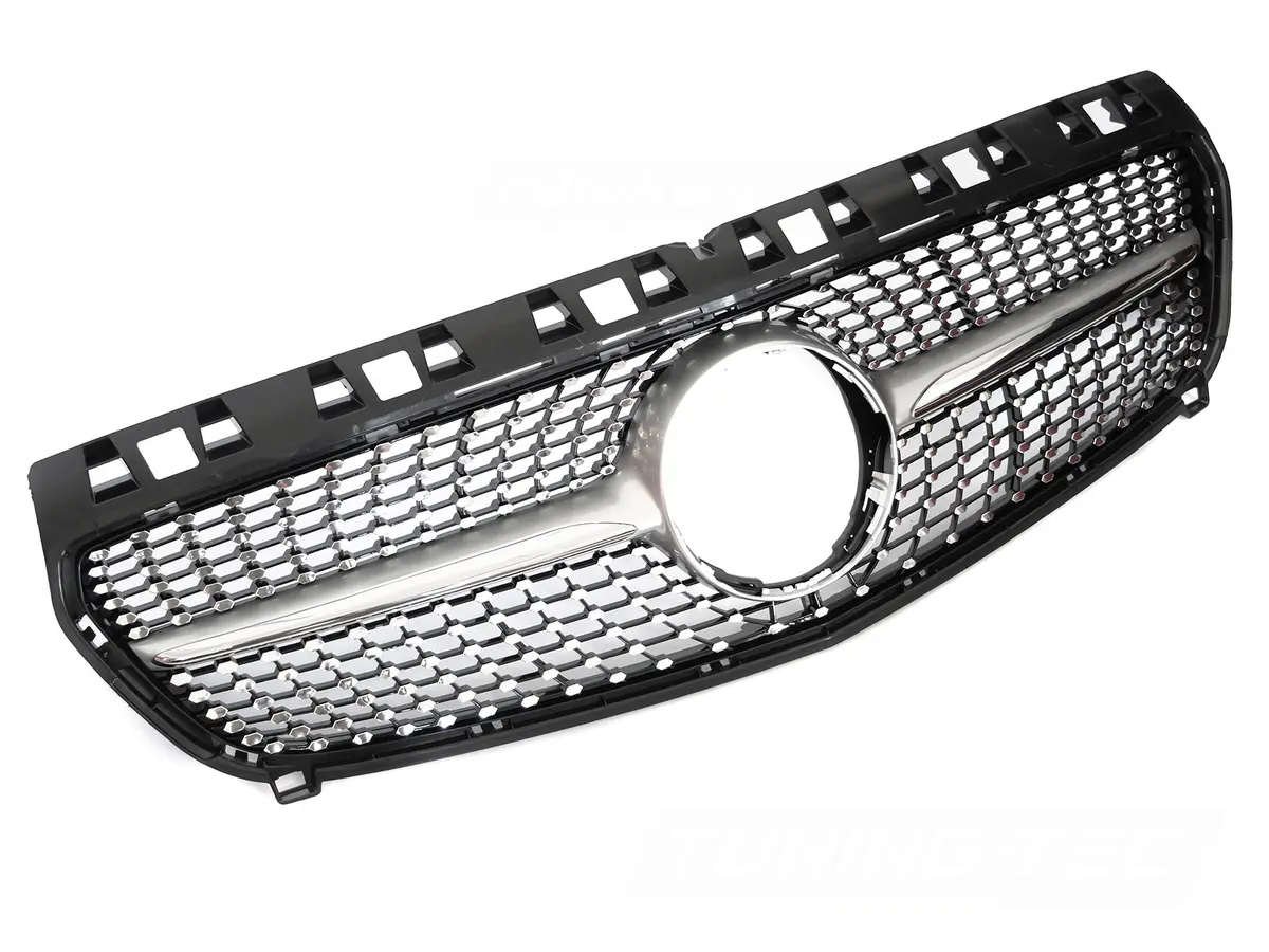 Front Grille Mercedes A-Class W176 12-15 Diamond Silver Chrome
